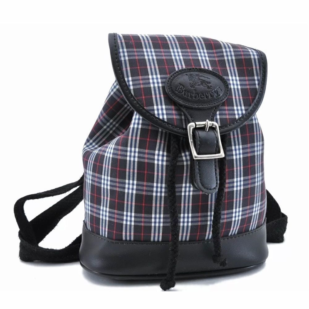 BURBERRYs Check Leather Canvas Kids/Petite Ladies Backpack 